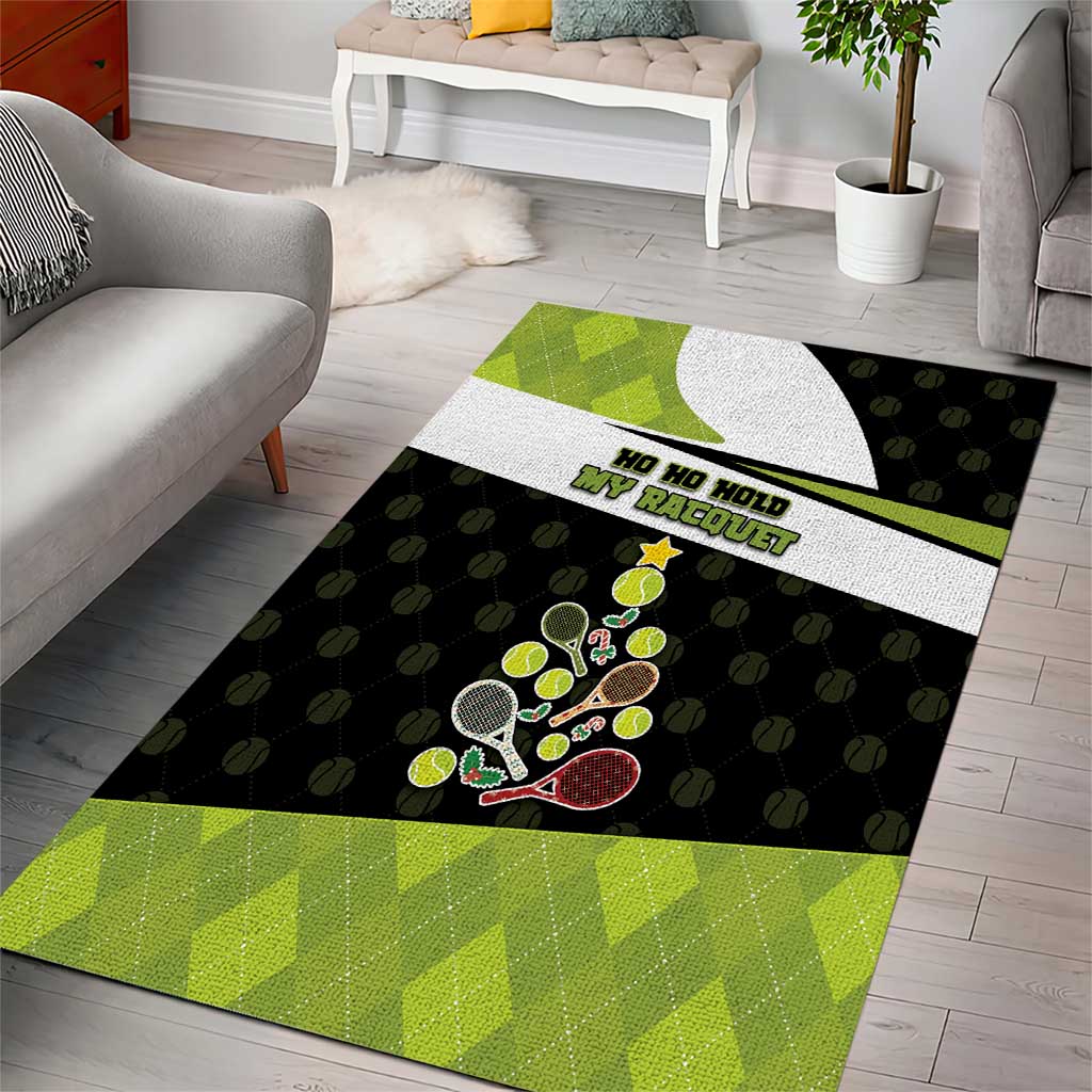 Tennis Christmas Area Rug Ho Ho Hold My Racquet - Wonder Print Shop