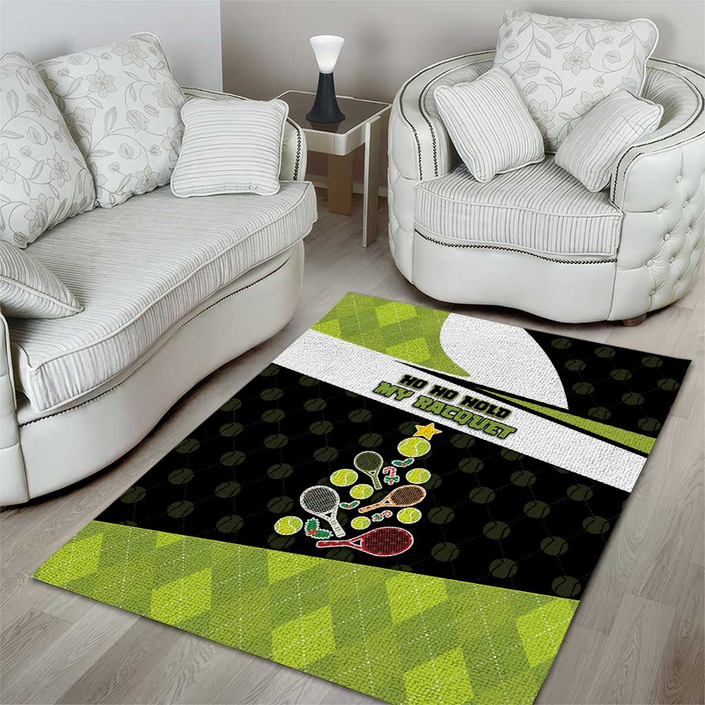 Tennis Christmas Area Rug Ho Ho Hold My Racquet - Wonder Print Shop