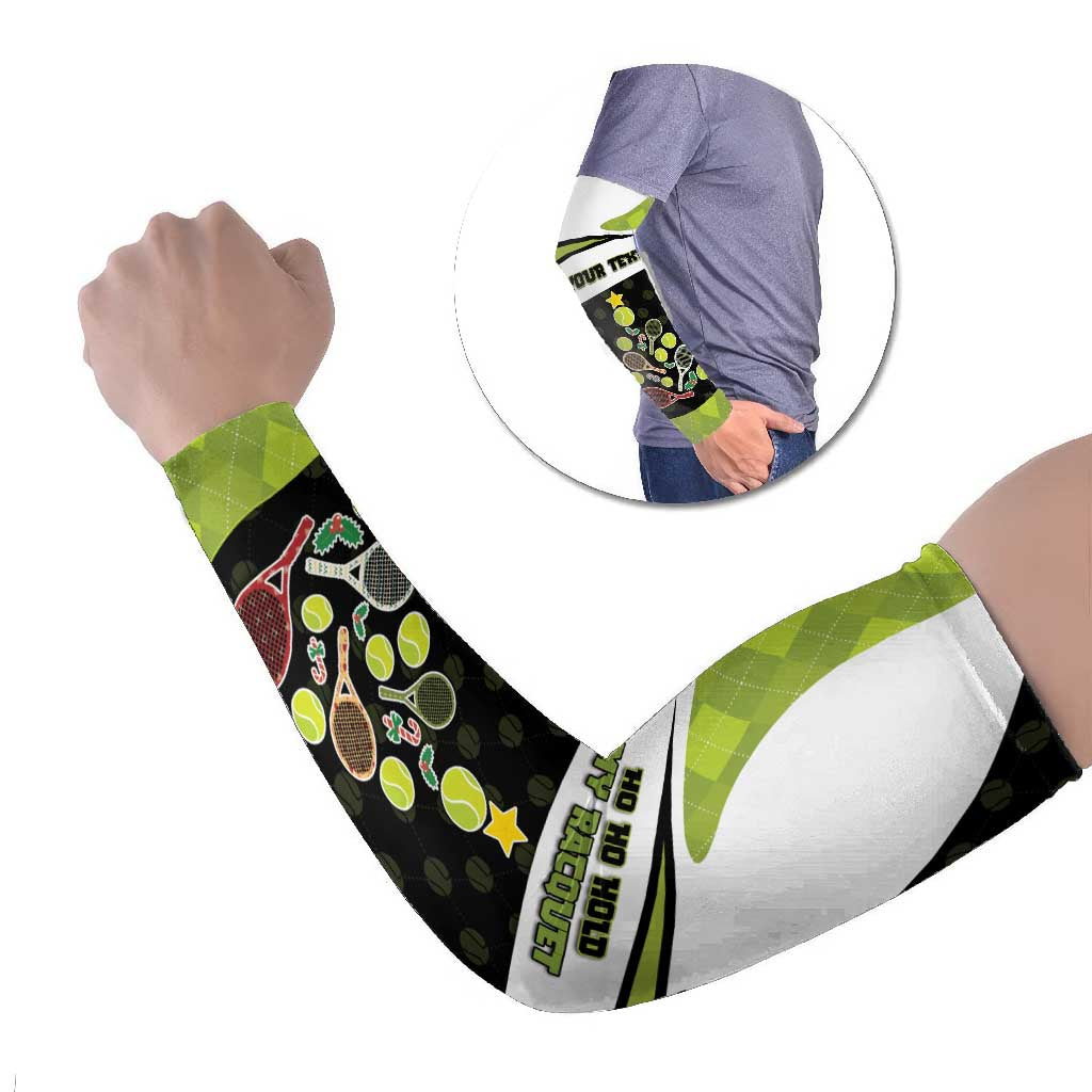 Personalized Tennis Christmas Arm Sleeves Ho Ho Hold My Racquet - Wonder Print Shop