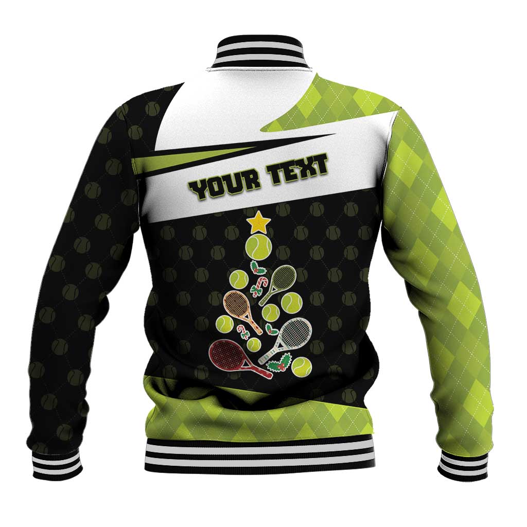 Personalized Tennis Christmas Baseball Jacket Ho Ho Hold My Racquet - Wonder Print Shop