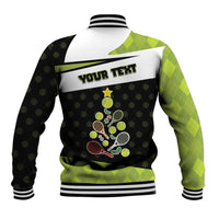 Personalized Tennis Christmas Baseball Jacket Ho Ho Hold My Racquet - Wonder Print Shop