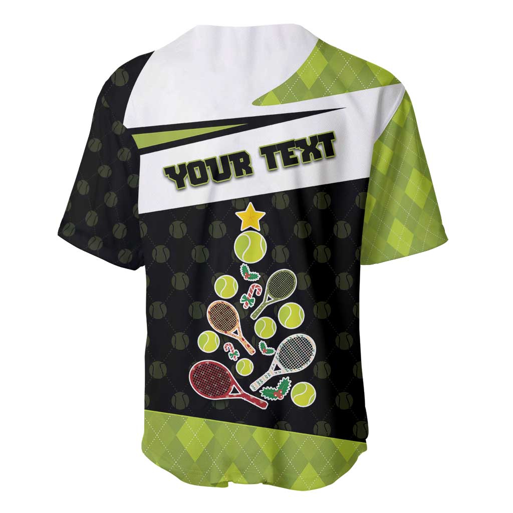Personalized Tennis Christmas Baseball Jersey Ho Ho Hold My Racquet - Wonder Print Shop