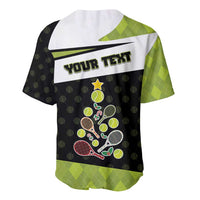 Personalized Tennis Christmas Baseball Jersey Ho Ho Hold My Racquet - Wonder Print Shop