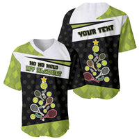 Personalized Tennis Christmas Baseball Jersey Ho Ho Hold My Racquet - Wonder Print Shop