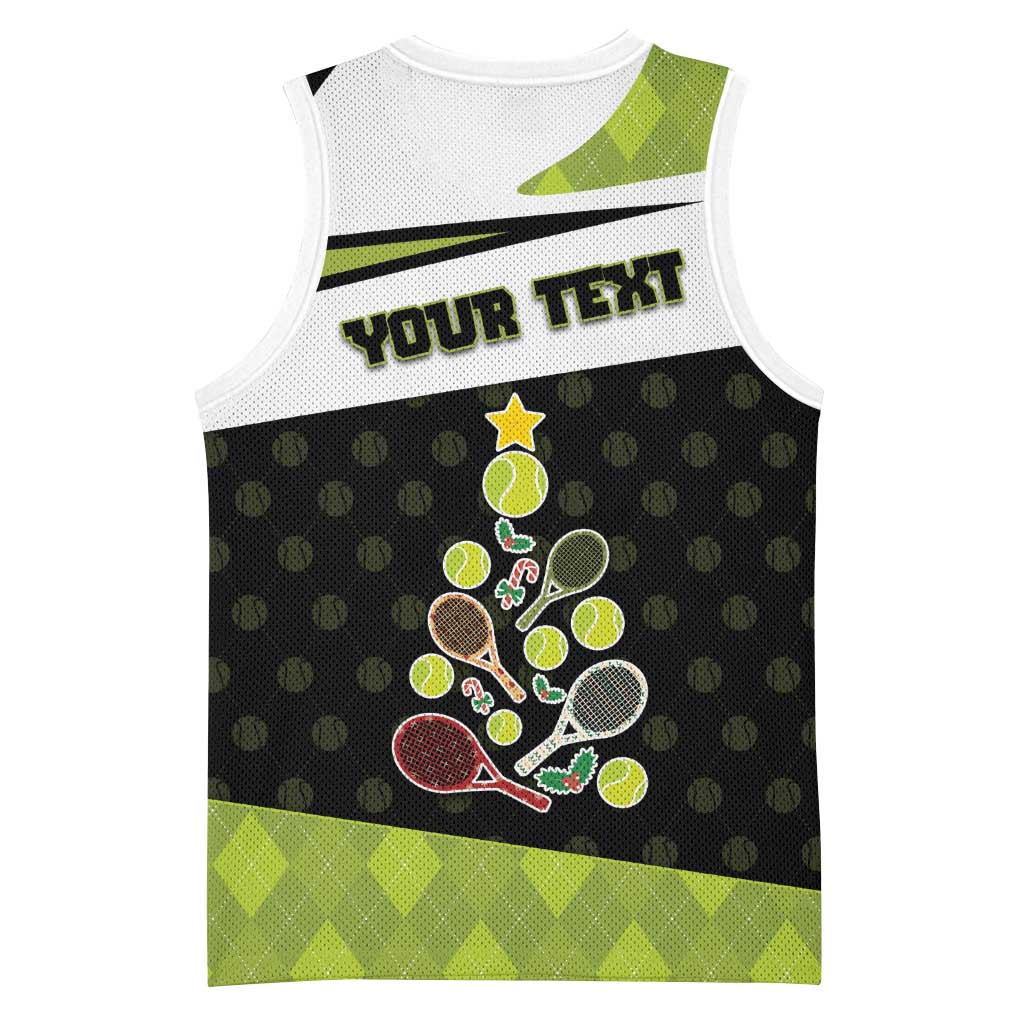 Personalized Tennis Christmas Basketball Jersey Ho Ho Hold My Racquet - Wonder Print Shop