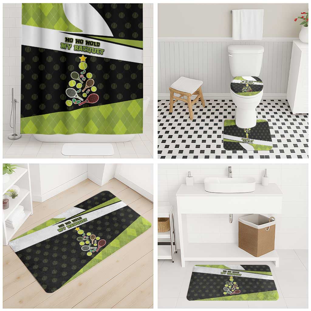 Tennis Christmas Bathroom Set Ho Ho Hold My Racquet - Wonder Print Shop