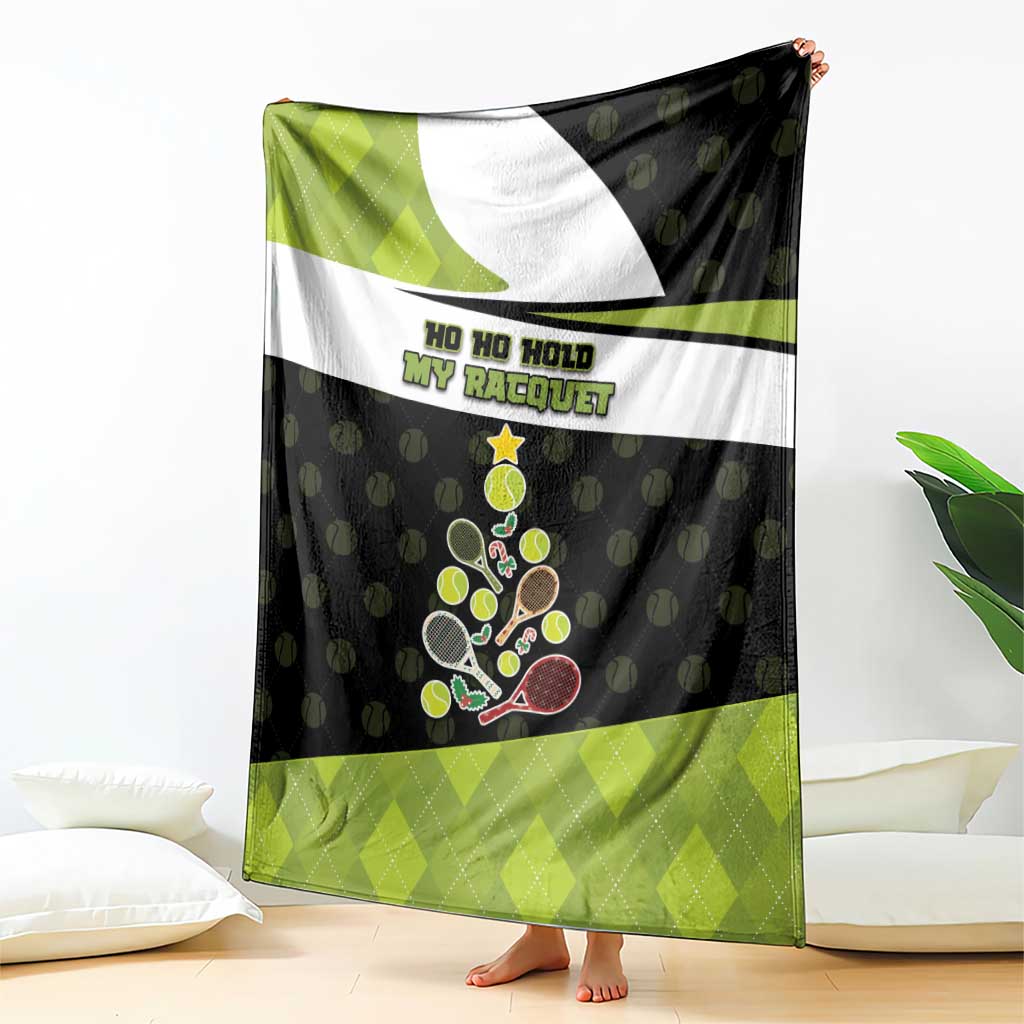 Tennis Christmas Blanket Ho Ho Hold My Racquet - Wonder Print Shop