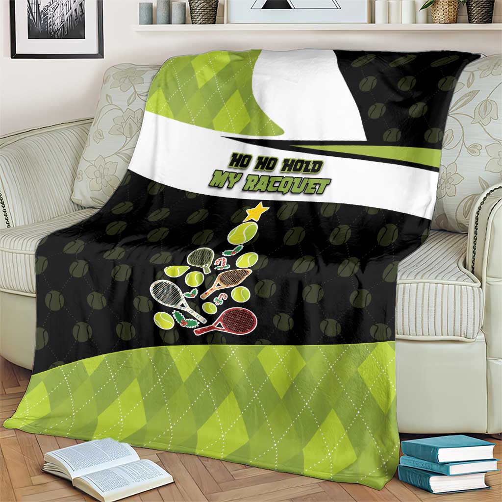 Tennis Christmas Blanket Ho Ho Hold My Racquet - Wonder Print Shop