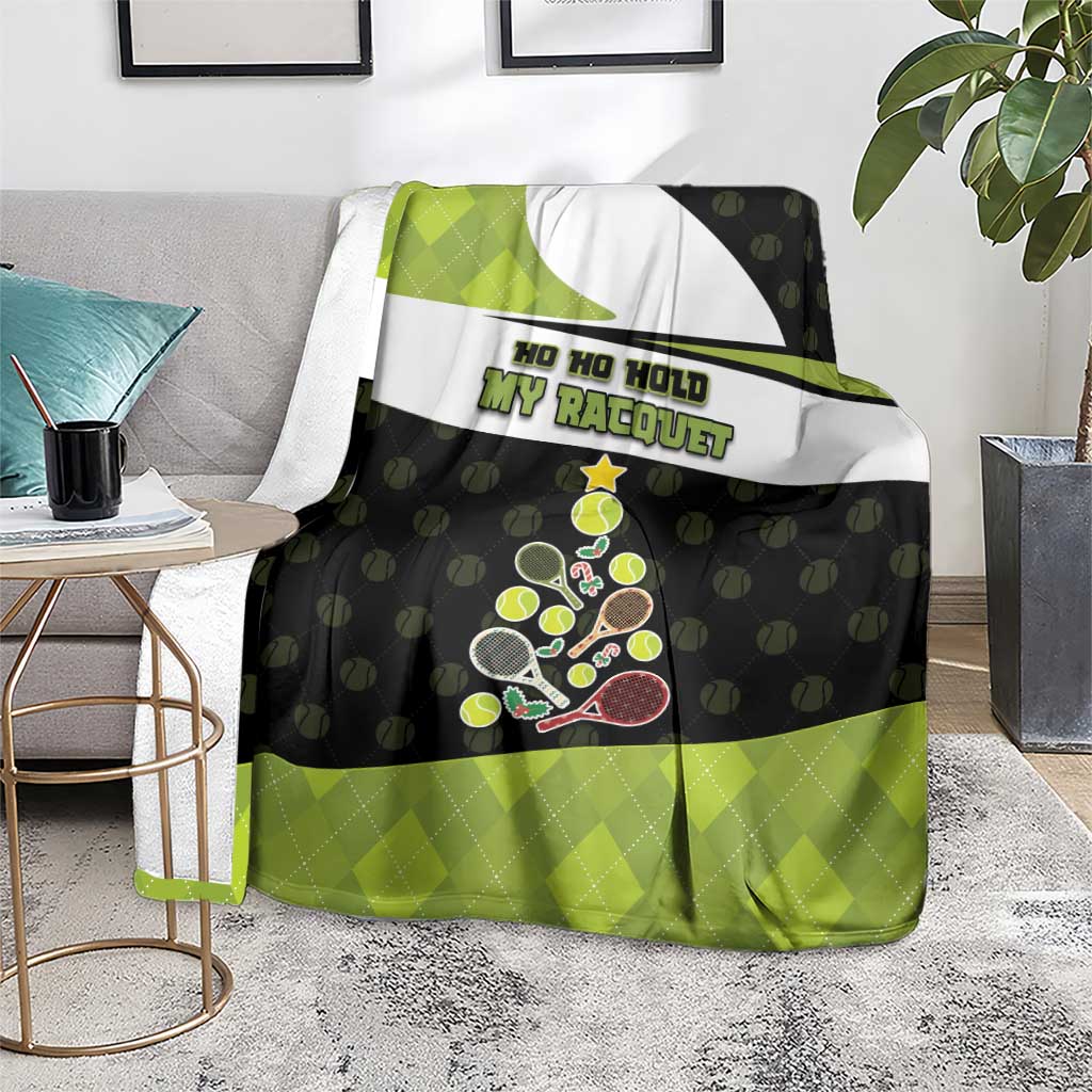 Tennis Christmas Blanket Ho Ho Hold My Racquet - Wonder Print Shop