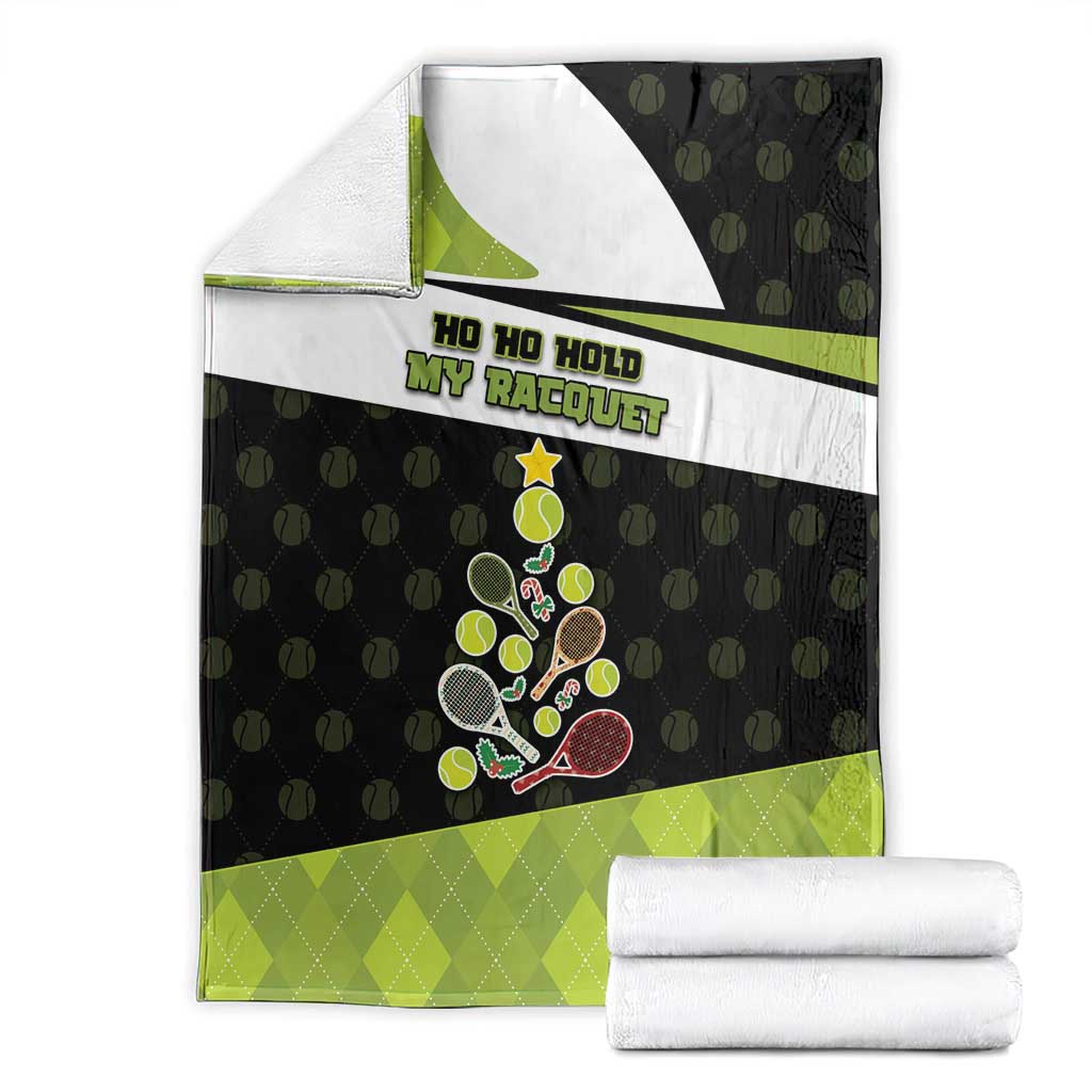 Tennis Christmas Blanket Ho Ho Hold My Racquet - Wonder Print Shop