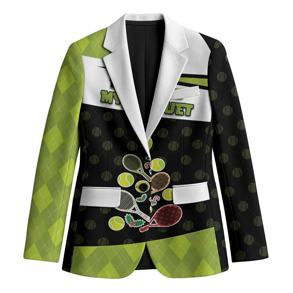 Personalized Tennis Christmas Blazer Ho Ho Hold My Racquet - Wonder Print Shop