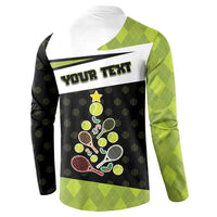 Personalized Tennis Christmas Button Sweatshirt Ho Ho Hold My Racquet - Wonder Print Shop