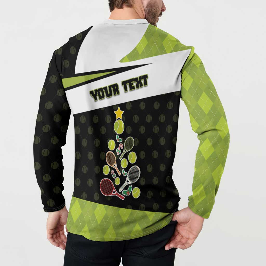 Personalized Tennis Christmas Button Sweatshirt Ho Ho Hold My Racquet - Wonder Print Shop