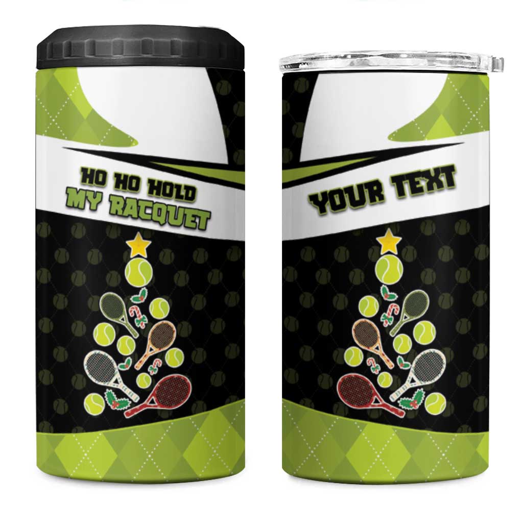 Personalized Tennis Christmas 4 in 1 Can Cooler Tumbler Ho Ho Hold My Racquet - Wonder Print Shop