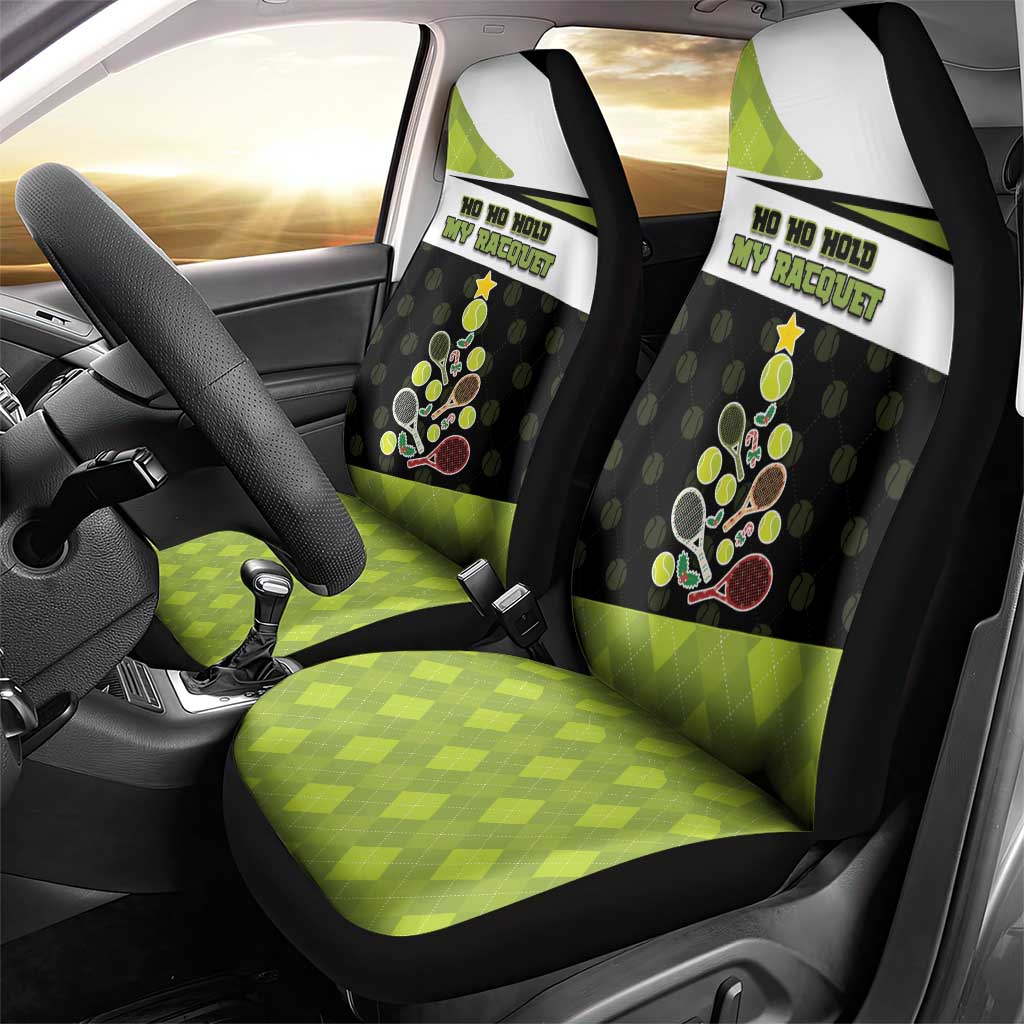 Tennis Christmas Car Seat Cover Ho Ho Hold My Racquet - Wonder Print Shop