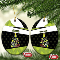 Personalized Tennis Christmas Ceramic Ornament Ho Ho Hold My Racquet - Wonder Print Shop