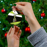 Personalized Tennis Christmas Ceramic Ornament Ho Ho Hold My Racquet - Wonder Print Shop