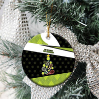 Personalized Tennis Christmas Ceramic Ornament Ho Ho Hold My Racquet - Wonder Print Shop