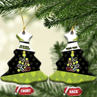 Personalized Tennis Christmas Ceramic Ornament Ho Ho Hold My Racquet - Wonder Print Shop