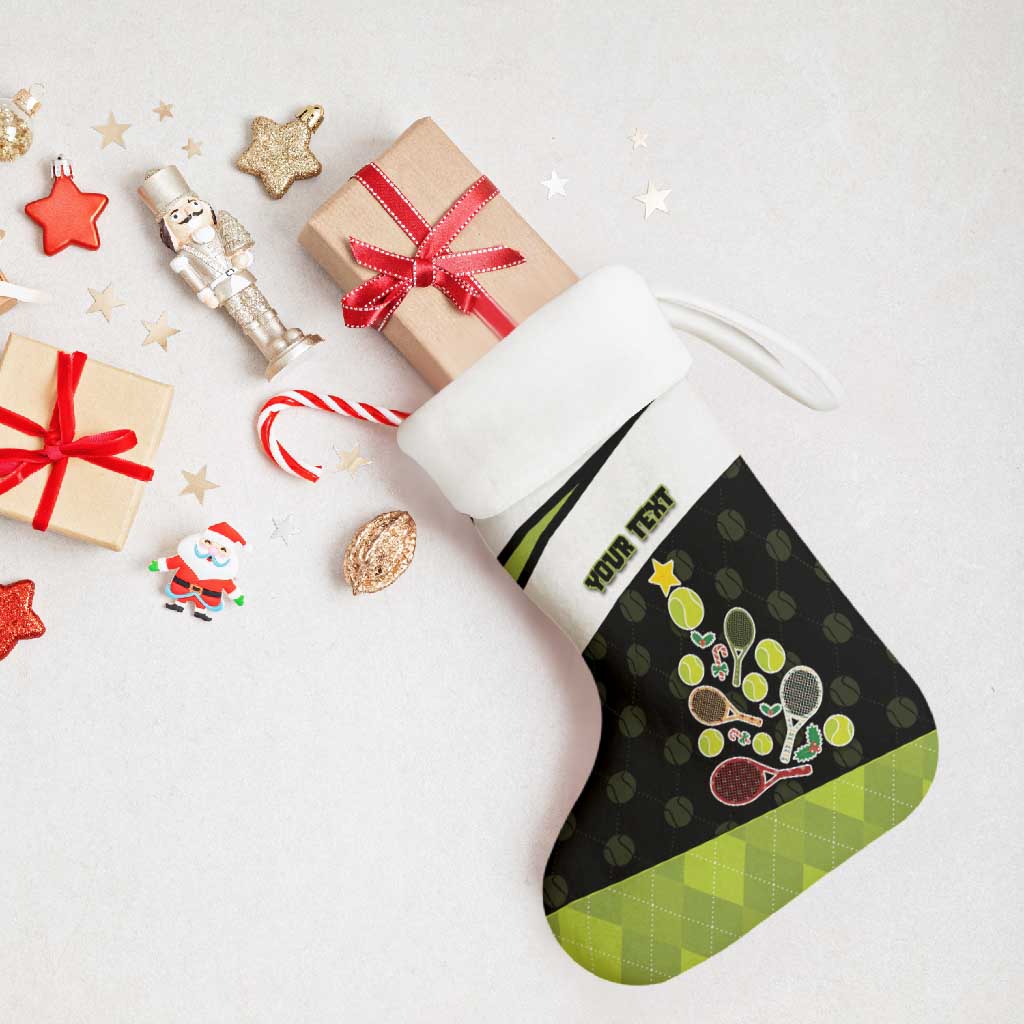 Personalized Tennis Christmas Christmas Stocking Ho Ho Hold My Racquet - Wonder Print Shop
