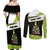 Personalized Tennis Christmas Couples Matching Off Shoulder Maxi Dress and Long Sleeve Button Shirt Ho Ho Hold My Racquet - Wonder Print Shop