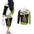 Personalized Tennis Christmas Couples Matching Off The Shoulder Long Sleeve Dress and Long Sleeve Button Shirt Ho Ho Hold My Racquet - Wonder Print Shop