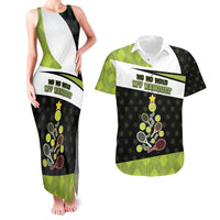 Personalized Tennis Christmas Couples Matching Tank Maxi Dress and Hawaiian Shirt Ho Ho Hold My Racquet - Wonder Print Shop
