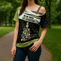 Personalized Tennis Christmas Cross Shoulder Shirt Ho Ho Hold My Racquet - Wonder Print Shop