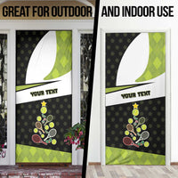 Personalized Tennis Christmas Door Cover Ho Ho Hold My Racquet - Wonder Print Shop