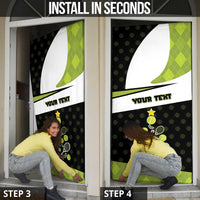 Personalized Tennis Christmas Door Cover Ho Ho Hold My Racquet - Wonder Print Shop