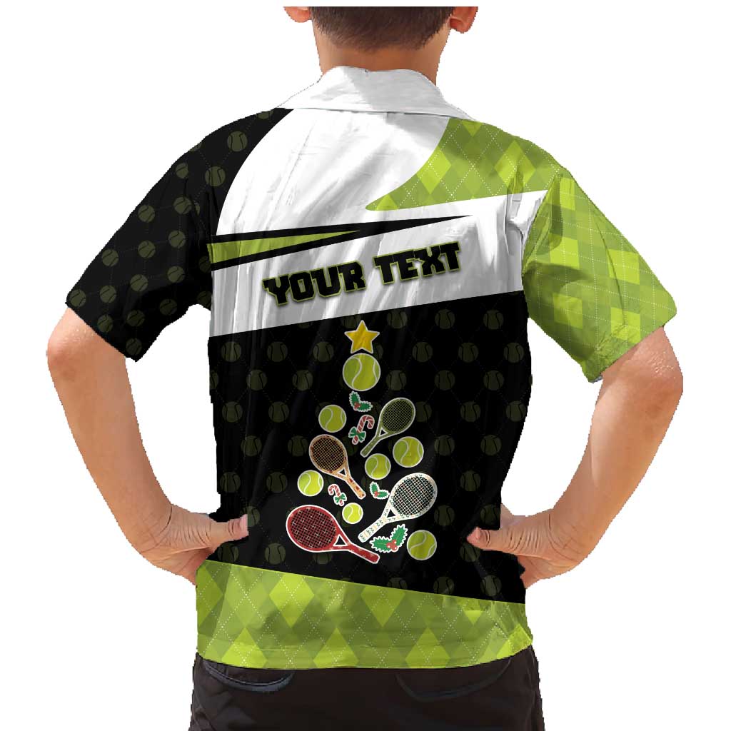 Personalized Tennis Christmas Family Matching Mermaid Dress and Hawaiian Shirt Ho Ho Hold My Racquet - Wonder Print Shop