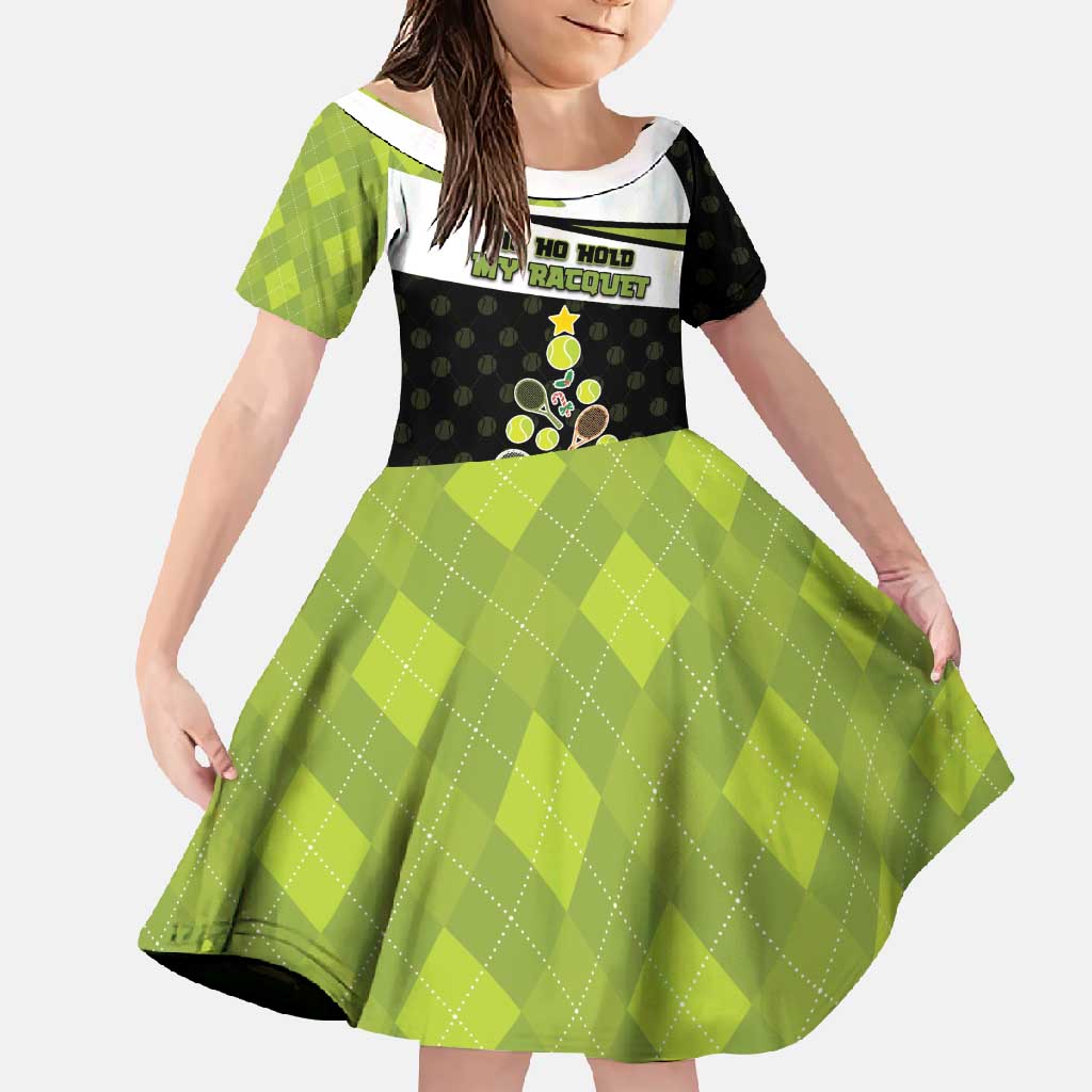 Personalized Tennis Christmas Family Matching Off Shoulder Maxi Dress and Hawaiian Shirt Ho Ho Hold My Racquet - Wonder Print Shop