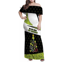 Personalized Tennis Christmas Family Matching Off Shoulder Maxi Dress and Hawaiian Shirt Ho Ho Hold My Racquet - Wonder Print Shop