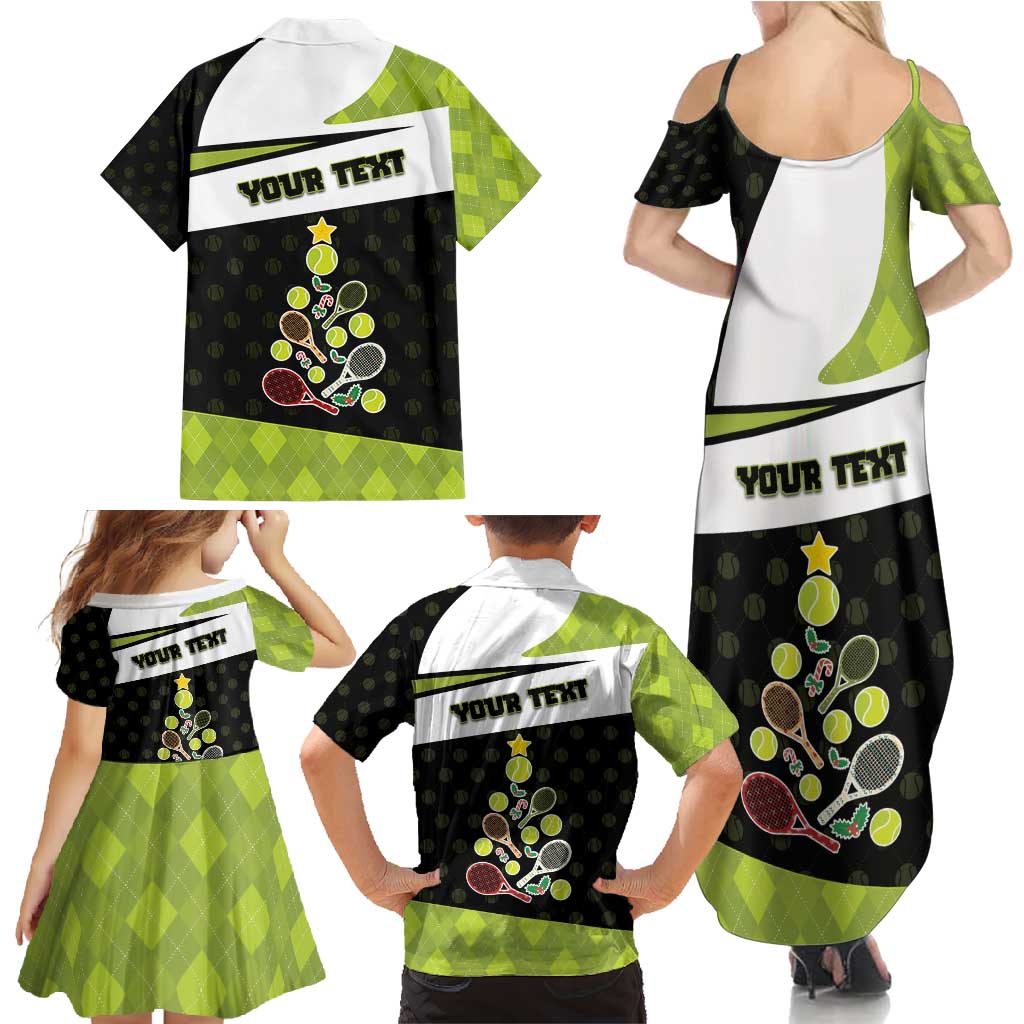 Personalized Tennis Christmas Family Matching Summer Maxi Dress and Hawaiian Shirt Ho Ho Hold My Racquet - Wonder Print Shop