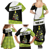 Personalized Tennis Christmas Family Matching Summer Maxi Dress and Hawaiian Shirt Ho Ho Hold My Racquet - Wonder Print Shop
