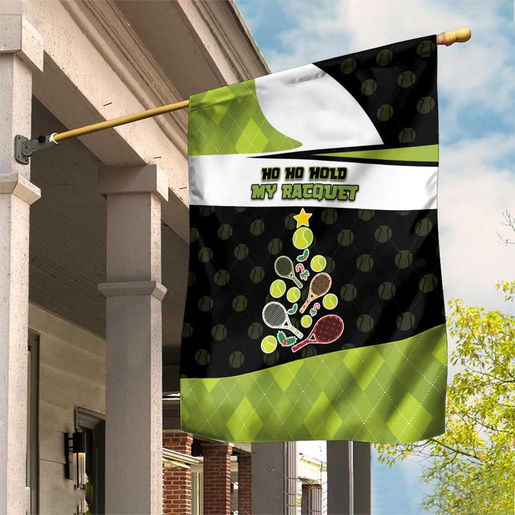 Tennis Christmas Garden Flag Ho Ho Hold My Racquet - Wonder Print Shop