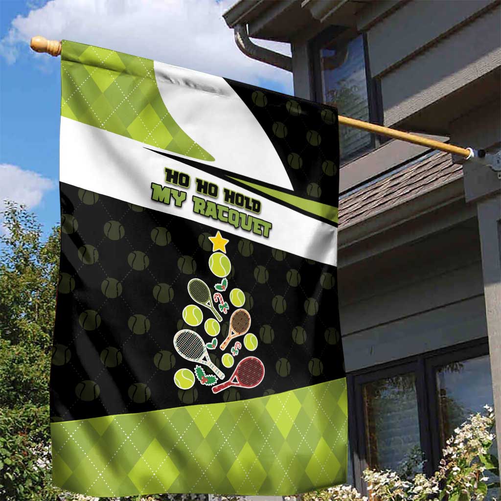 Tennis Christmas Garden Flag Ho Ho Hold My Racquet - Wonder Print Shop