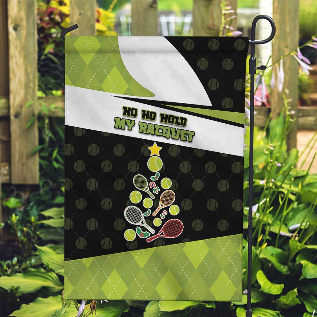 Tennis Christmas Garden Flag Ho Ho Hold My Racquet - Wonder Print Shop