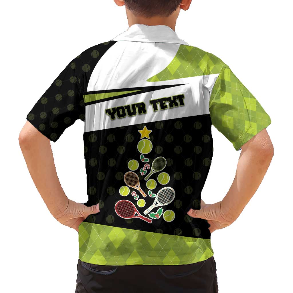 Personalized Tennis Christmas Hawaiian Shirt Ho Ho Hold My Racquet - Wonder Print Shop