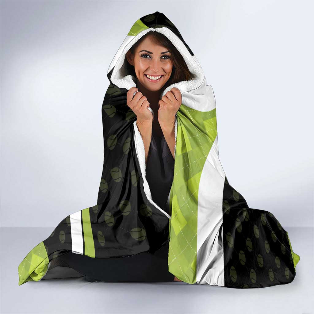 Tennis Christmas Hooded Blanket Ho Ho Hold My Racquet - Wonder Print Shop