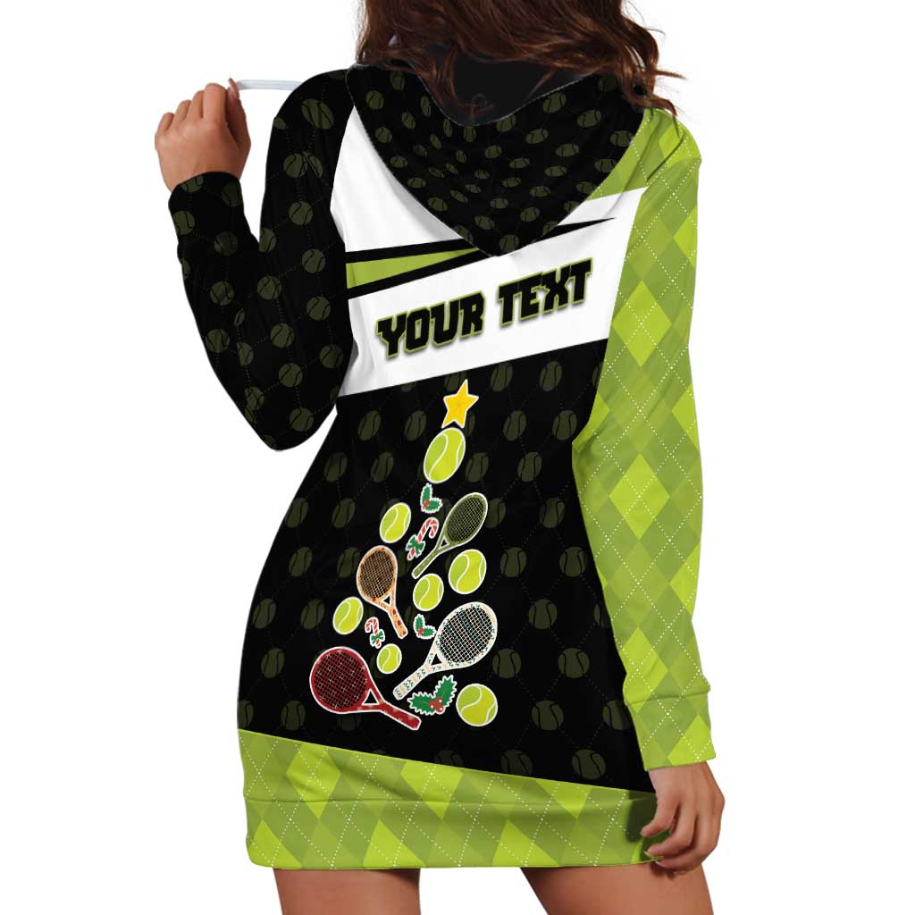 Personalized Tennis Christmas Hoodie Dress Ho Ho Hold My Racquet - Wonder Print Shop