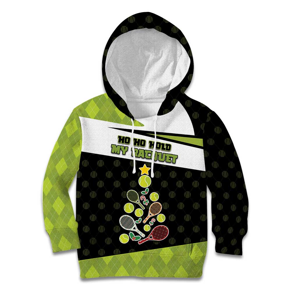 Personalized Tennis Christmas Kid Hoodie Ho Ho Hold My Racquet - Wonder Print Shop