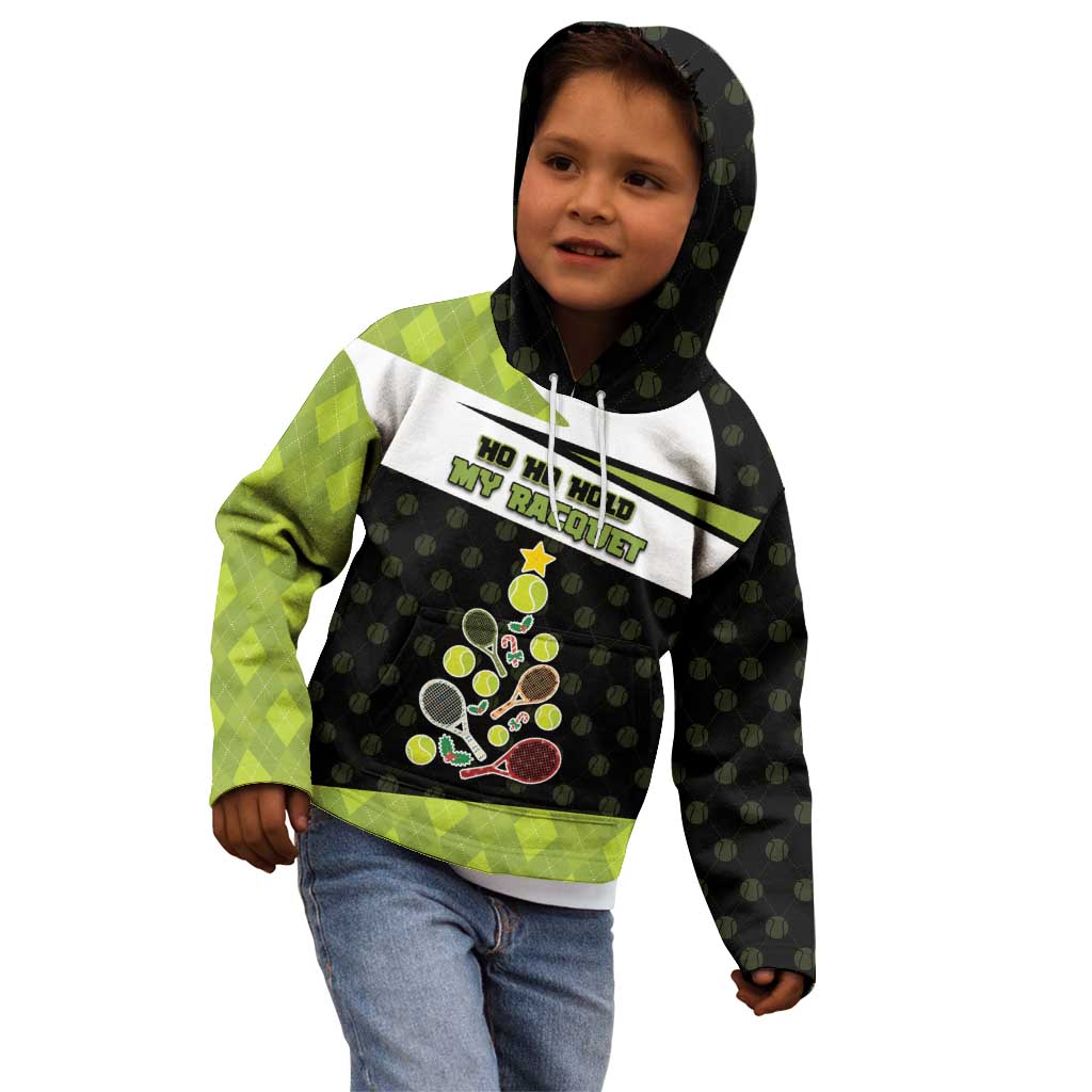 Personalized Tennis Christmas Kid Hoodie Ho Ho Hold My Racquet - Wonder Print Shop