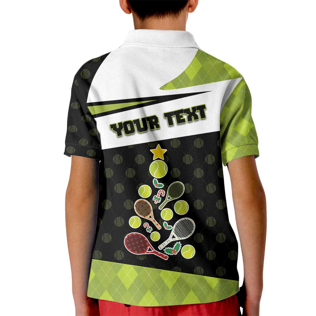 Personalized Tennis Christmas Kid Polo Shirt Ho Ho Hold My Racquet - Wonder Print Shop