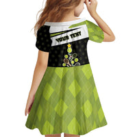 Personalized Tennis Christmas Kid Short Sleeve Dress Ho Ho Hold My Racquet - Wonder Print Shop