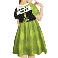 Personalized Tennis Christmas Kid Short Sleeve Dress Ho Ho Hold My Racquet - Wonder Print Shop