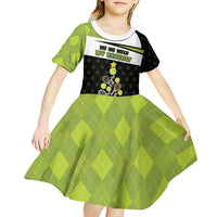 Personalized Tennis Christmas Kid Short Sleeve Dress Ho Ho Hold My Racquet - Wonder Print Shop