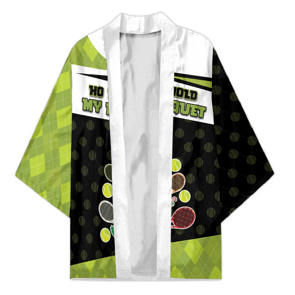 Personalized Tennis Christmas Kimono Ho Ho Hold My Racquet - Wonder Print Shop