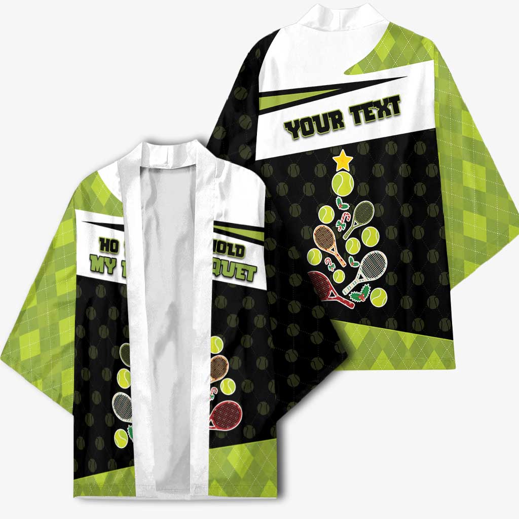 Personalized Tennis Christmas Kimono Ho Ho Hold My Racquet - Wonder Print Shop