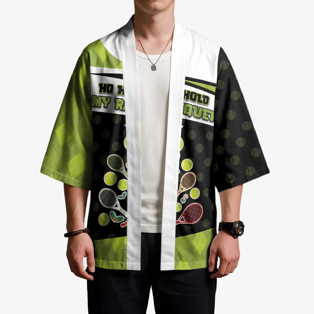 Personalized Tennis Christmas Kimono Ho Ho Hold My Racquet - Wonder Print Shop
